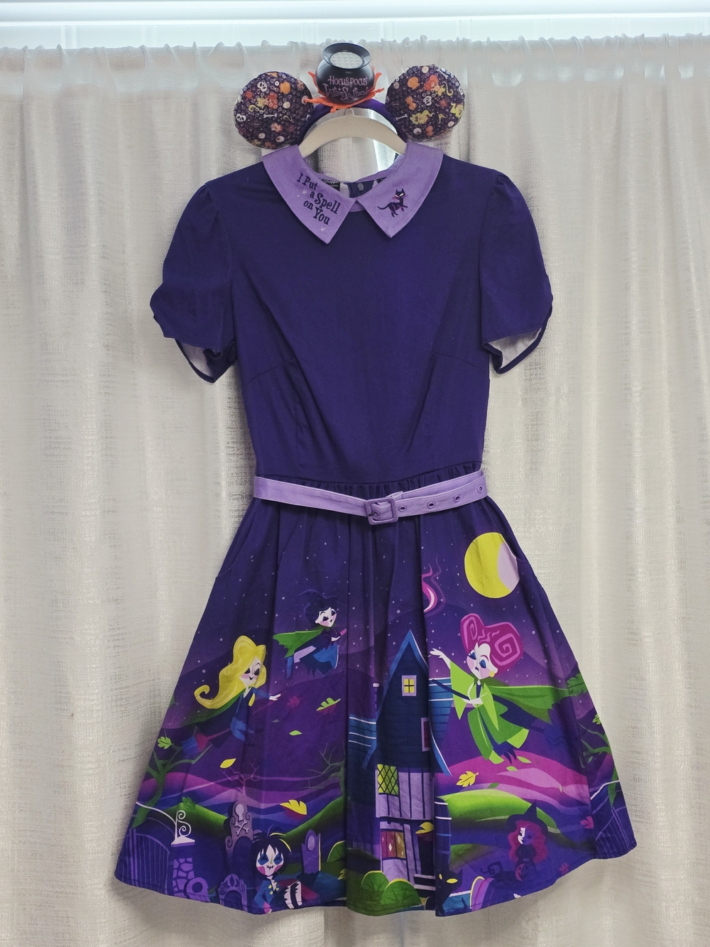Disney Stitch Shoppe Hocus Pocus Loungefly Dress & Minnie Ears Small